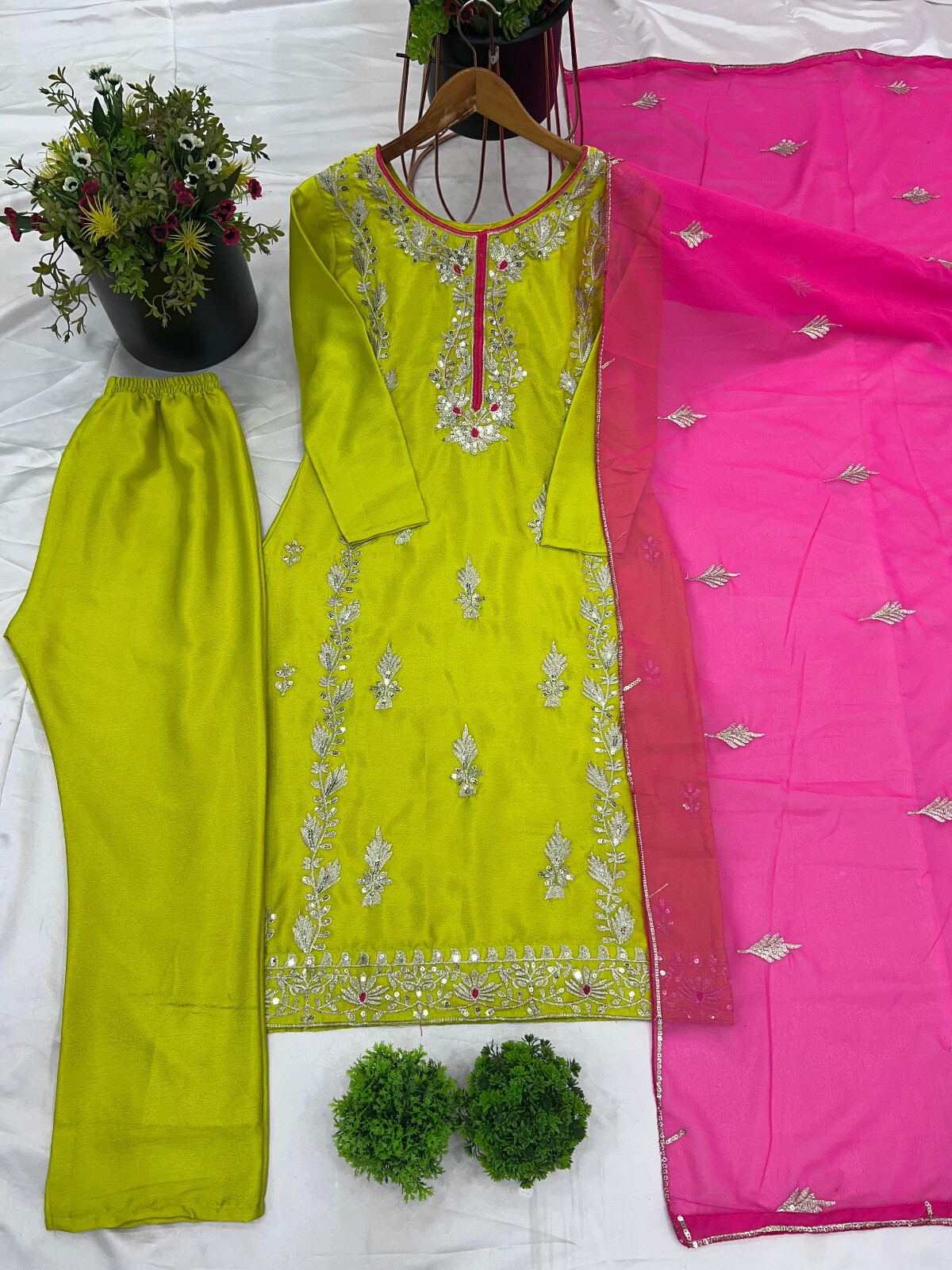 Latest Ready Made Top Pant Set Designer New Indian Pakistani Salwar Kameez Women