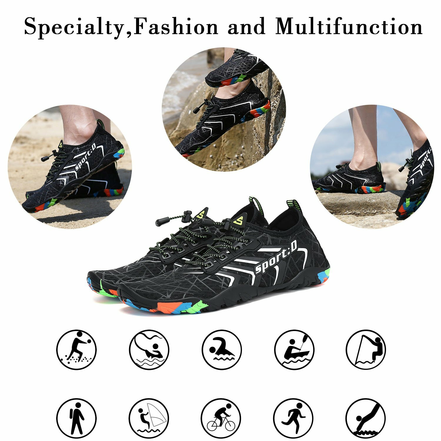 Water Shoes Barefoot Skin Socks Quick-Dry Aqua Beach Swim Water Sports Vacation