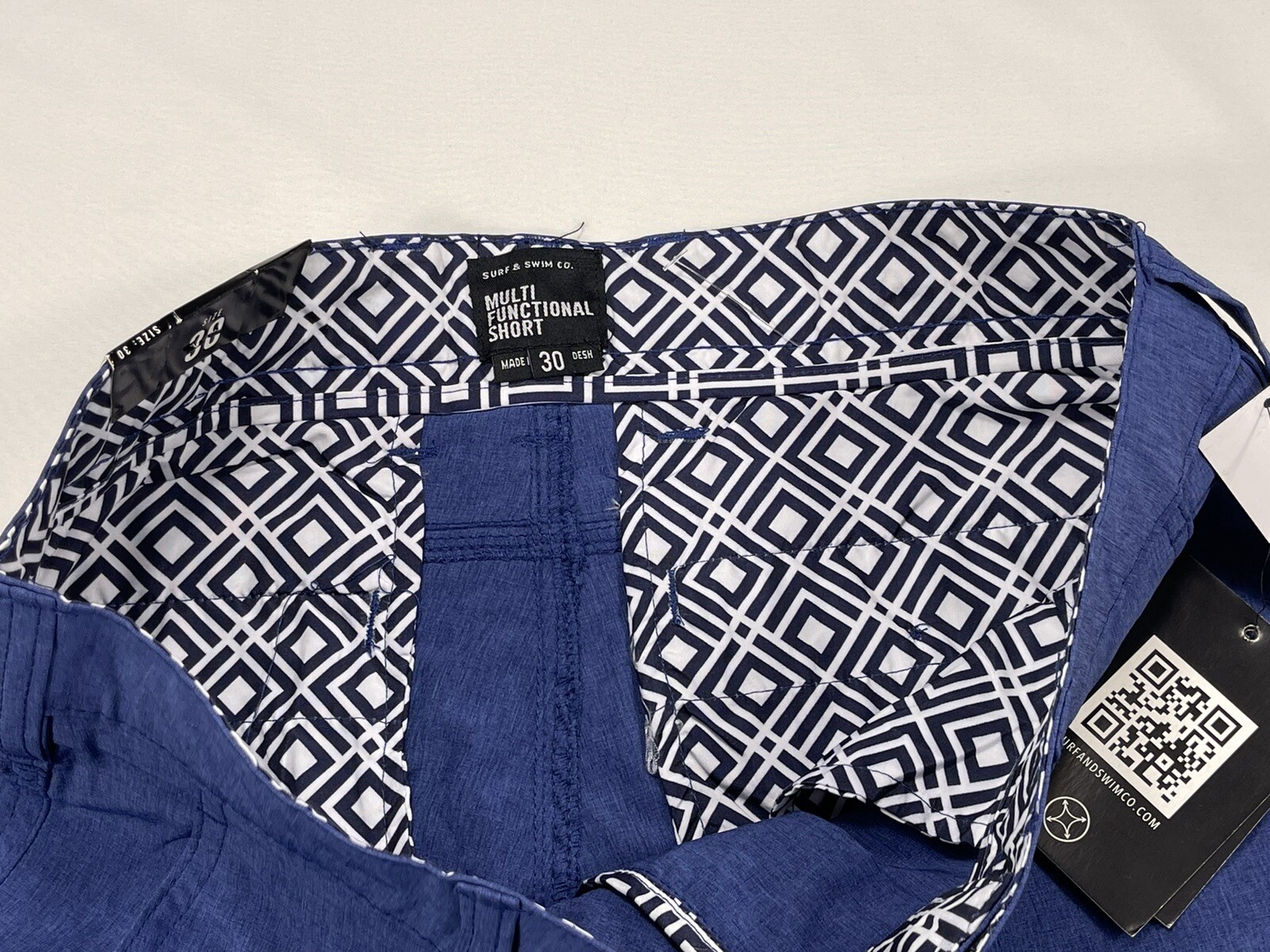 ✅ New ✅Surf And Swim Co Multi Functional Short ✅Moody Blue ✅Mens ✅30 ✅Chambray