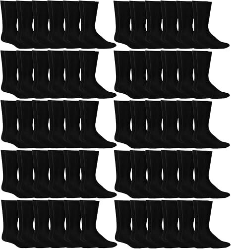 60 Pairs Wholesale Men’s Solid Sports Athletic Work Crew Socks Size 9-11 10-13