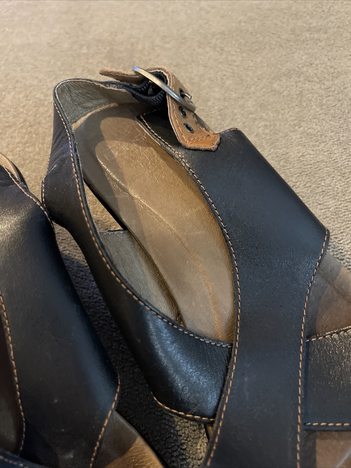 Dansko Brown Leather Strap Clog Sandals Shoes Women’s Size 38 (TD)