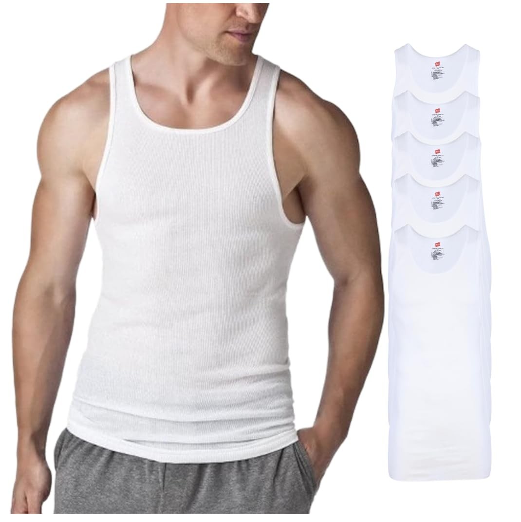 Hanes Men’s Tagless Ribbed Undershirt Tall