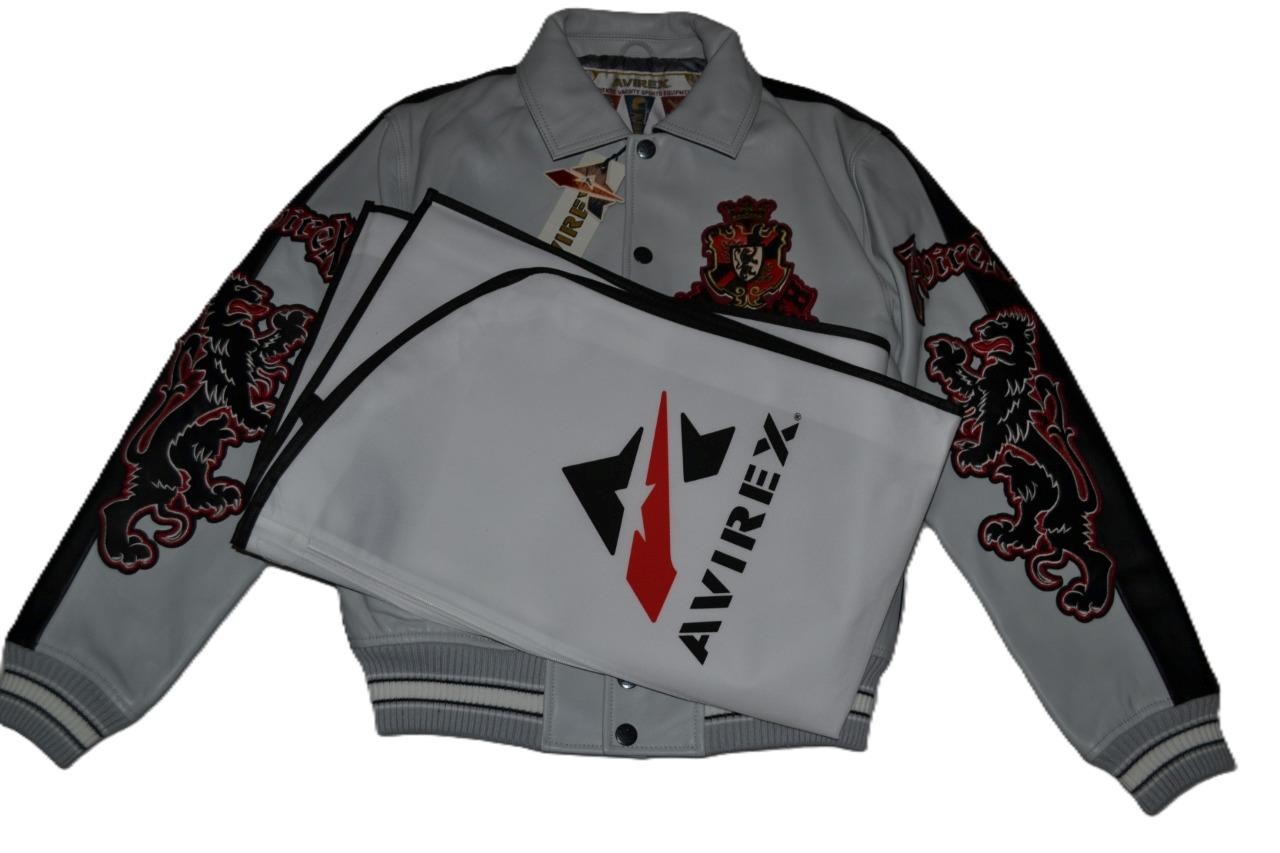 AUTHENTIC MENS AVIREX 2 TONE GOTH JACKET BOMBER GREY BLACK BRAND NEW ALL SIZES