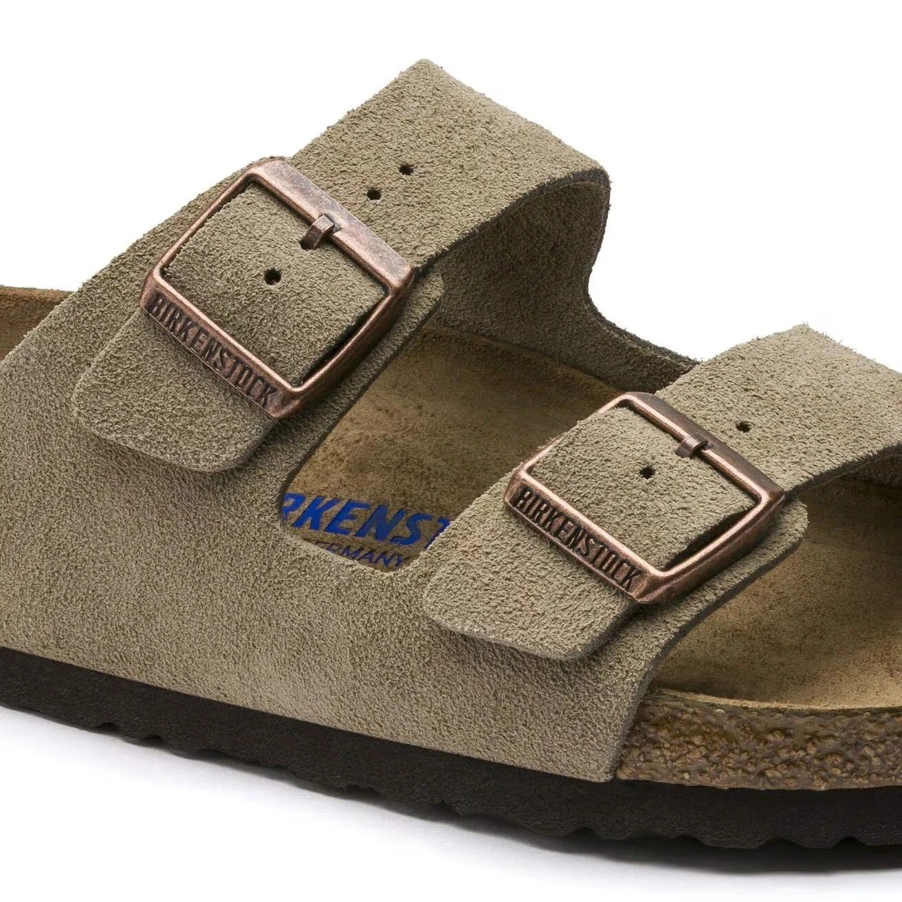 Birkenstock Arizona Soft Footbed Suede Leather Sandals Taupe Black Mocha Mink
