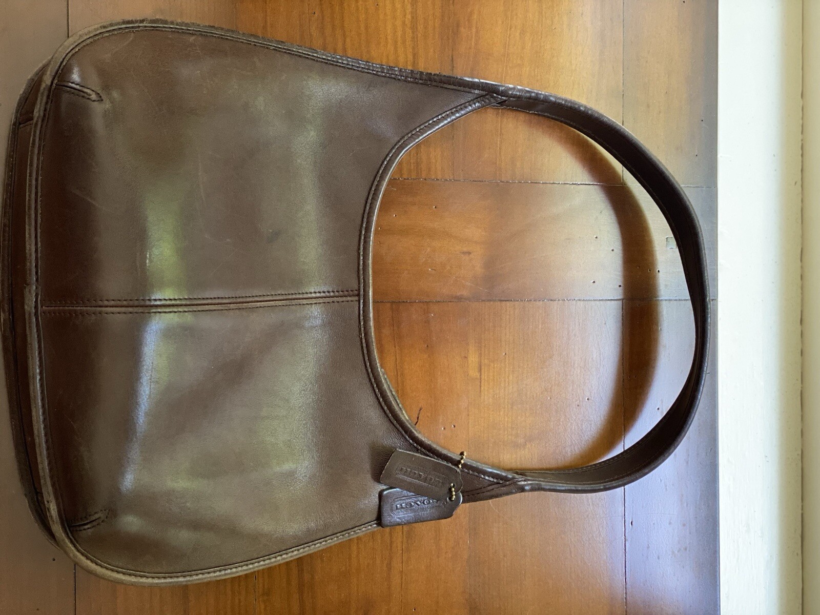 Vintage Coach Womens Brown Ergo 9025 Inner Pockets Shoulder Strap Hobo Bag