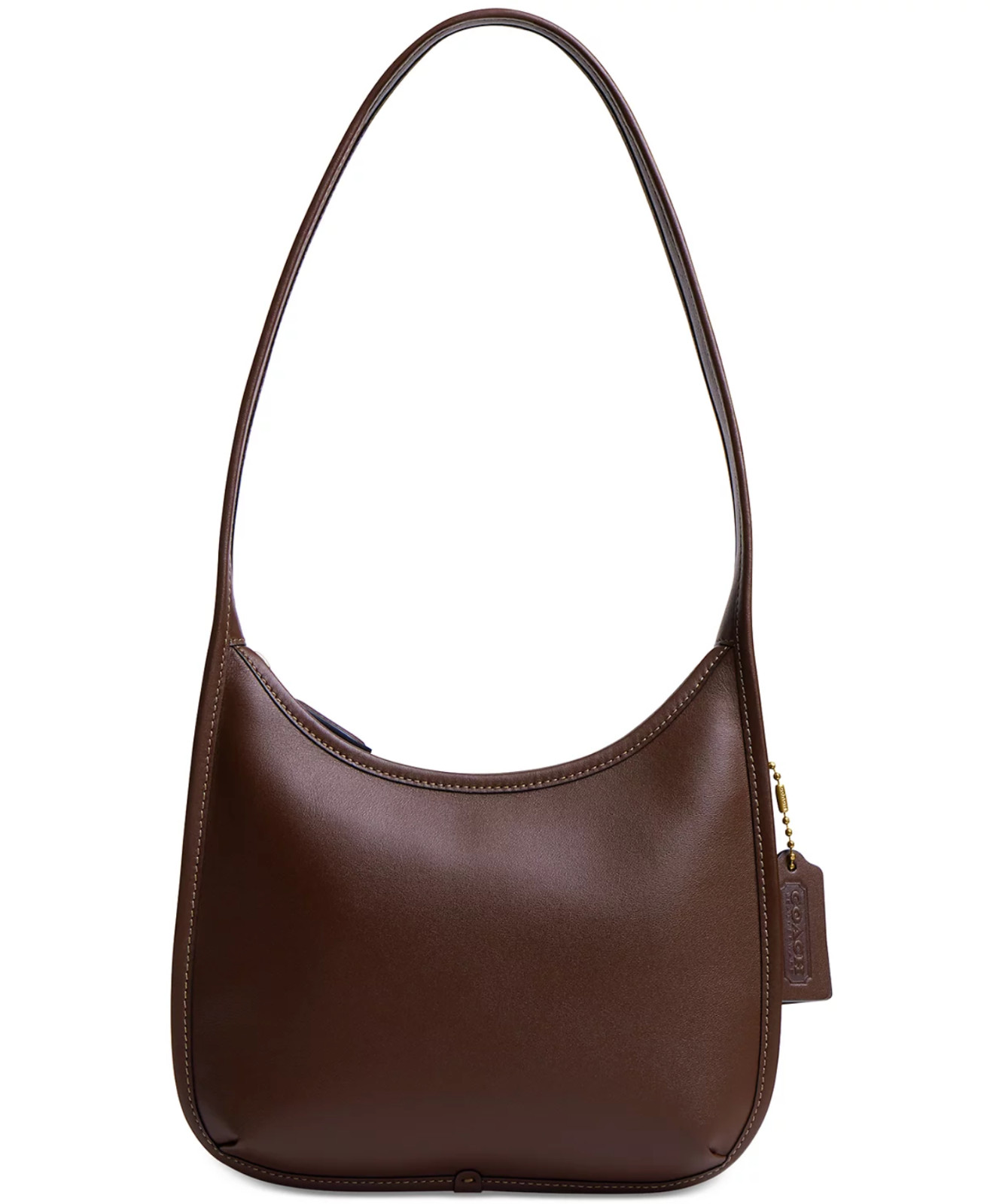 Coach ORIGINALS 90s Ergo Design Maple Glovetanned Leather Shoulder CURVE ZIP BAG