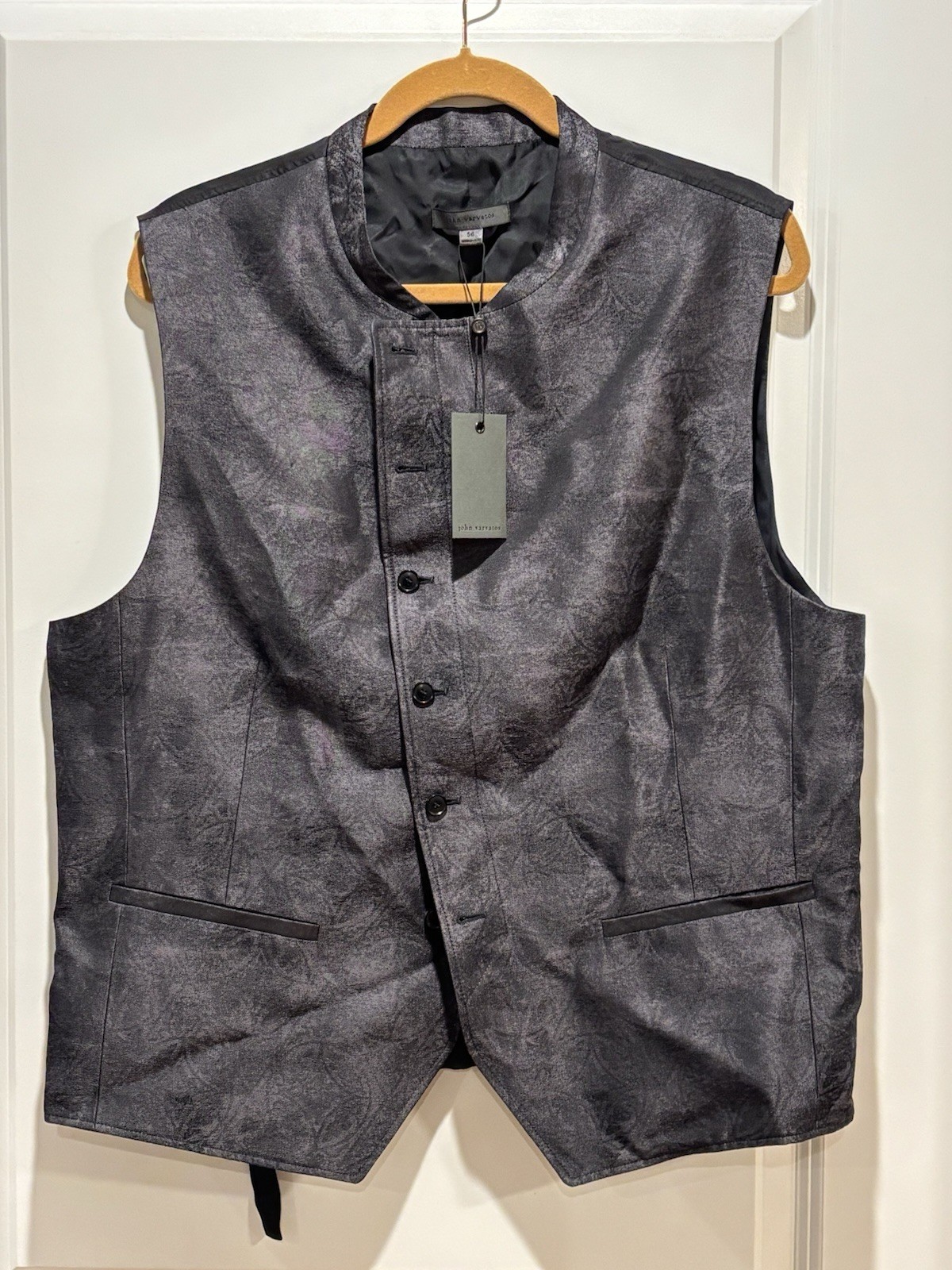 $698 NWT John Varvatos Vest 56 Men’s Beacon XL 46 US Suit Button Down Italy Made
