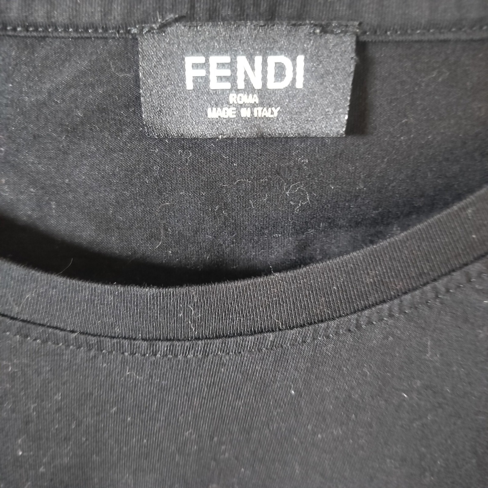 Fendi Roma Bag Bugs Monster Eyes Studded Black T-Shirt Women Made in Italy