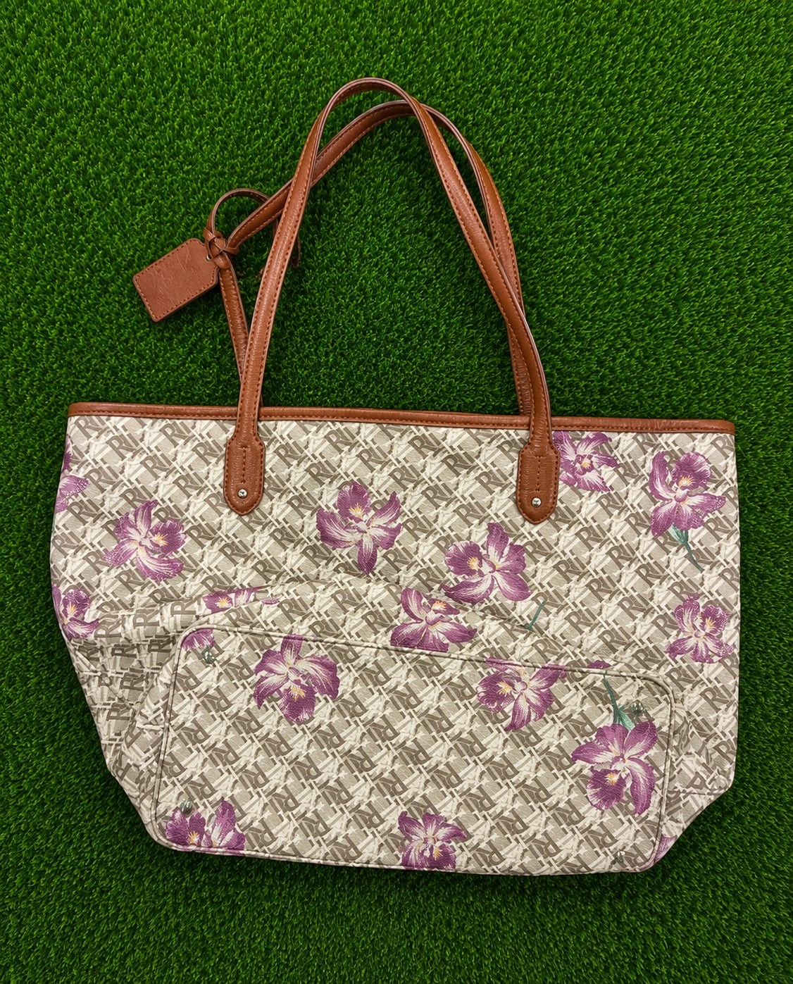 Lauren Ralph Lauren Floral Print Coated Canvas Tote Bag