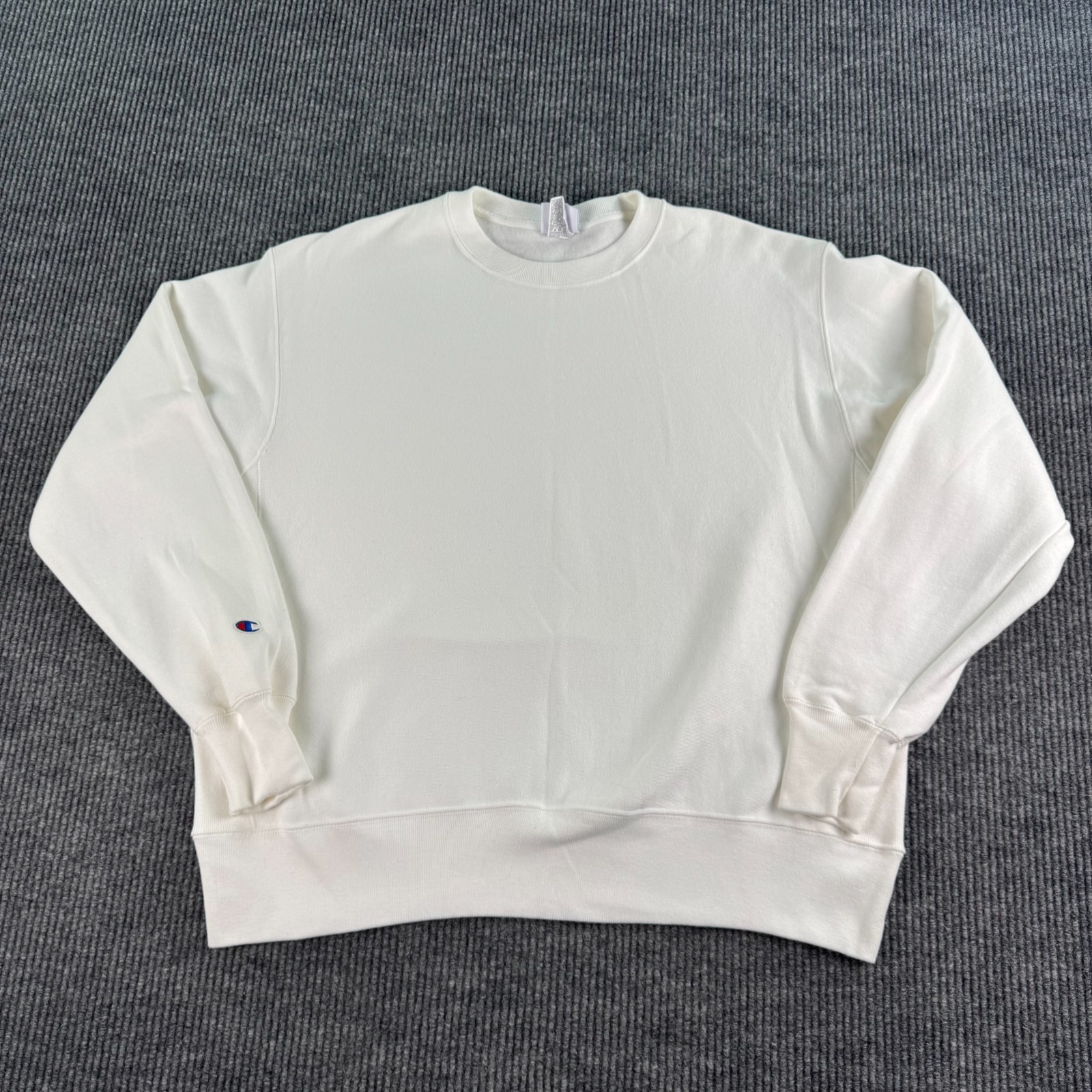Vintage Champion Sweatshirt Men Extra Large White Cotton Reverse Weave Crew