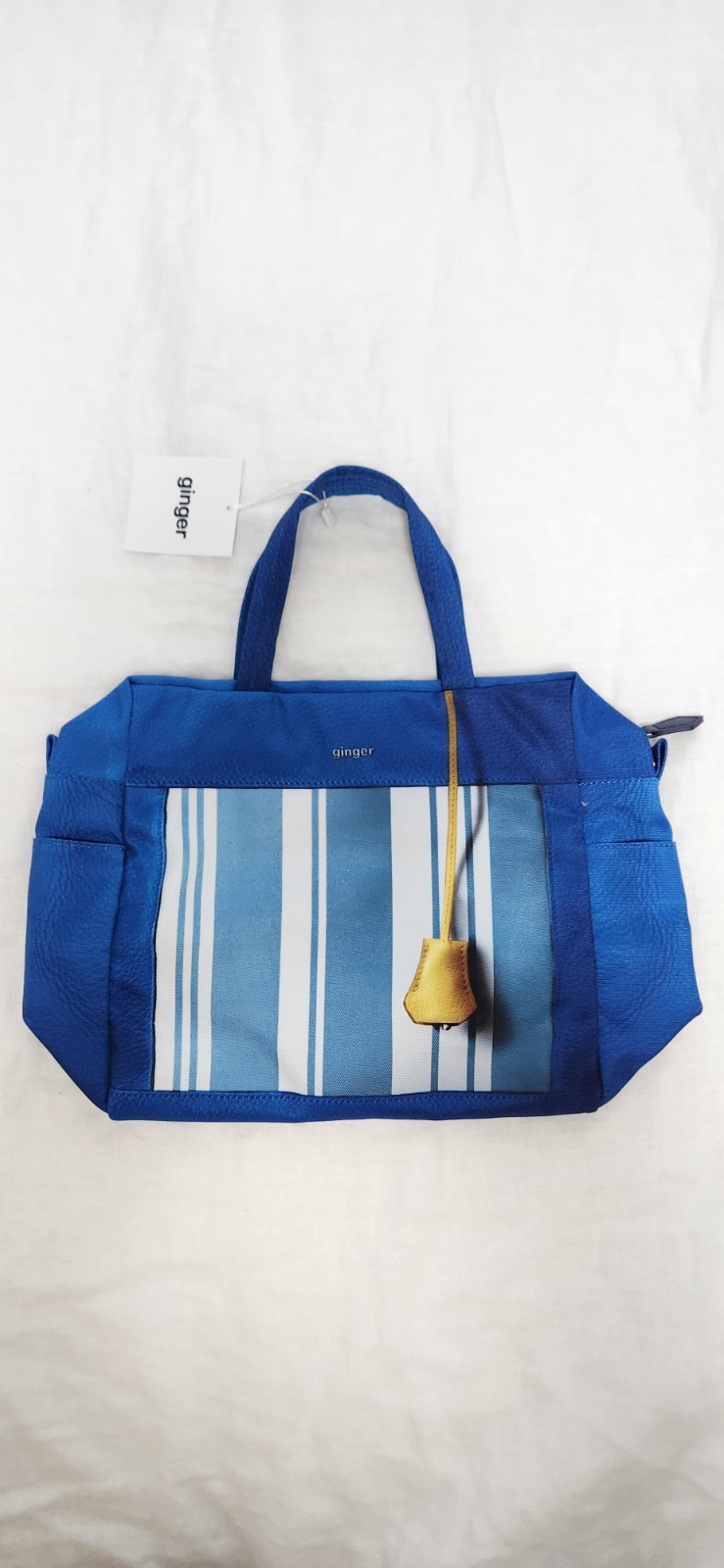 Women’s Blue Stripe Crossbody Bag Top Handle Shoulder Tote Purse Travel New