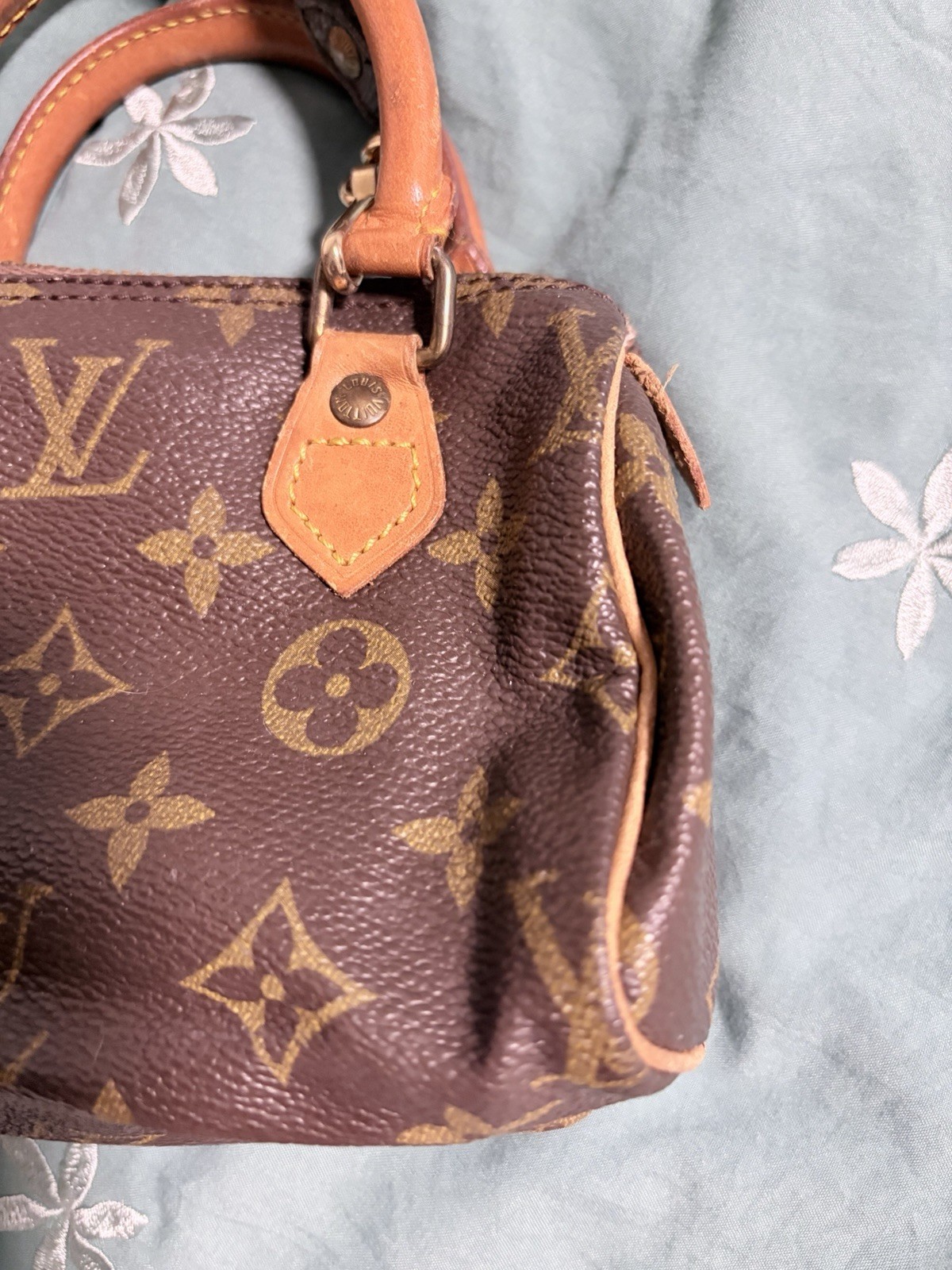 Louis Vuitton Brown Monogram vintage speedy nano with rare crossbody strap