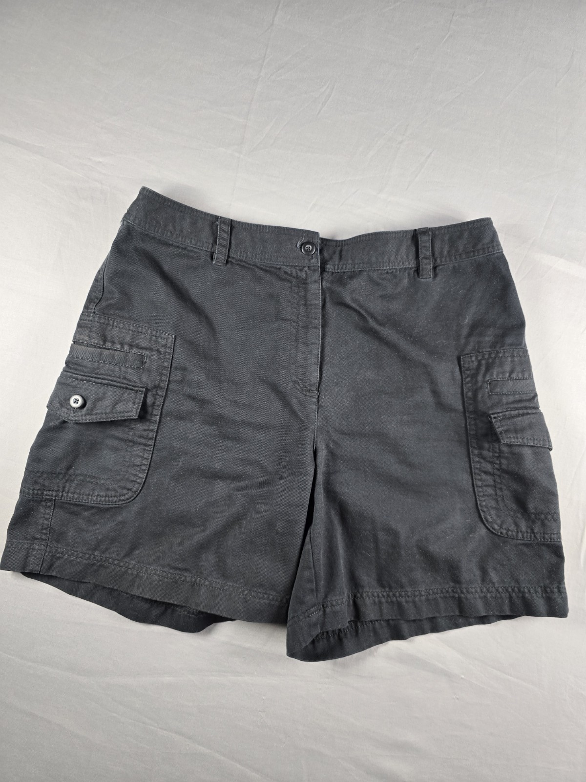 Women’s Rafaella Black Bermuda Weekend Comfort Shorts Size 12 Cotton