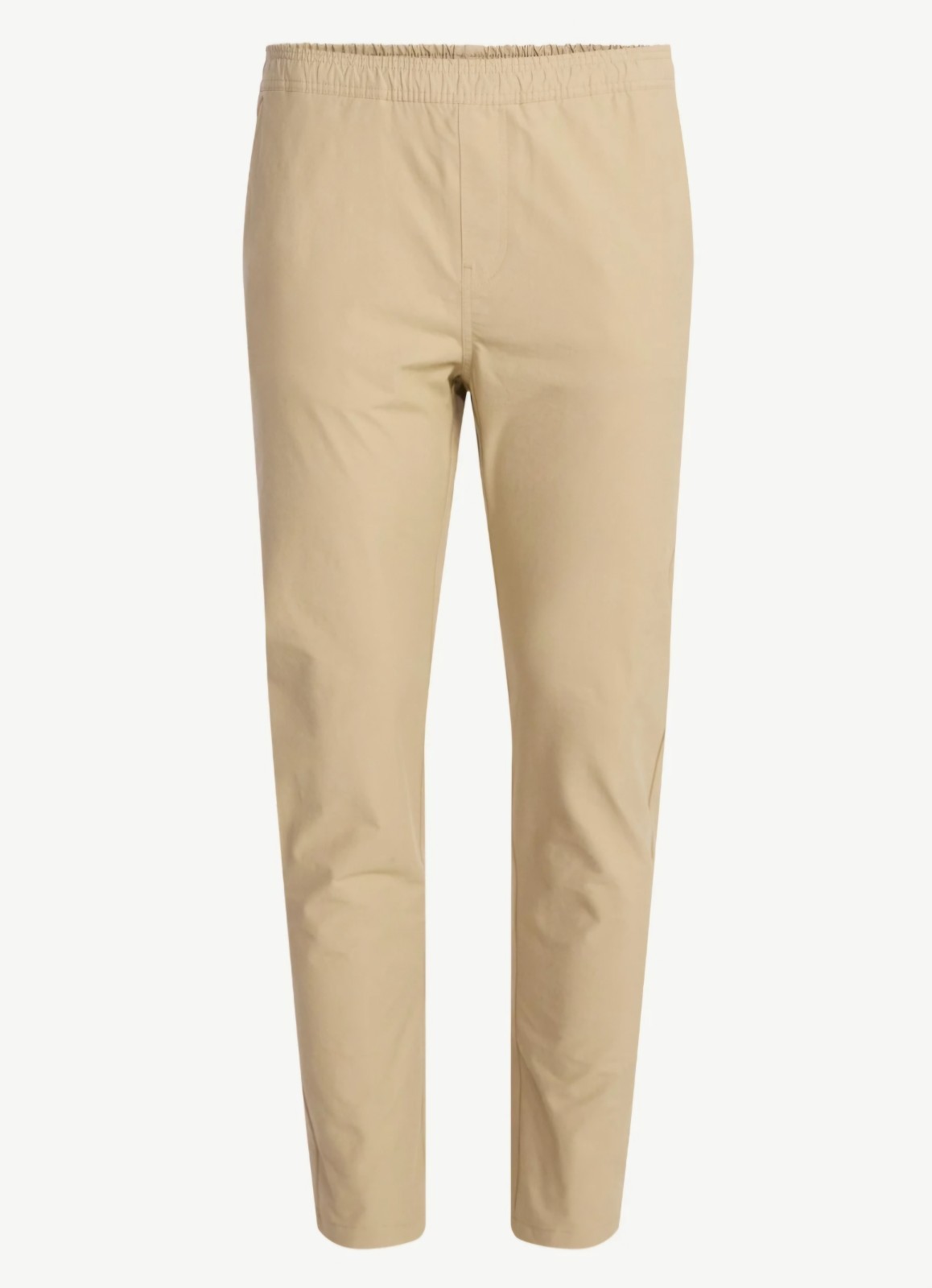 Free Assembly Men’s S Khaki Chino Pants Solid Flat Front Elastic Waist