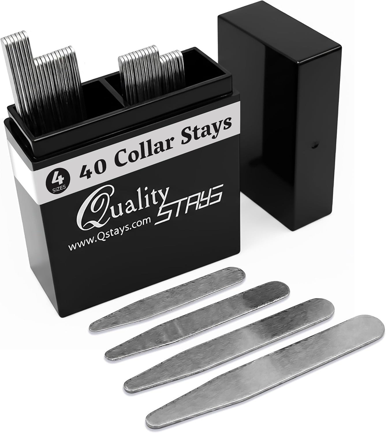 Men’S Metal Collar Stays – 40-Piece Set in 4 Sizes for Dress Shirts