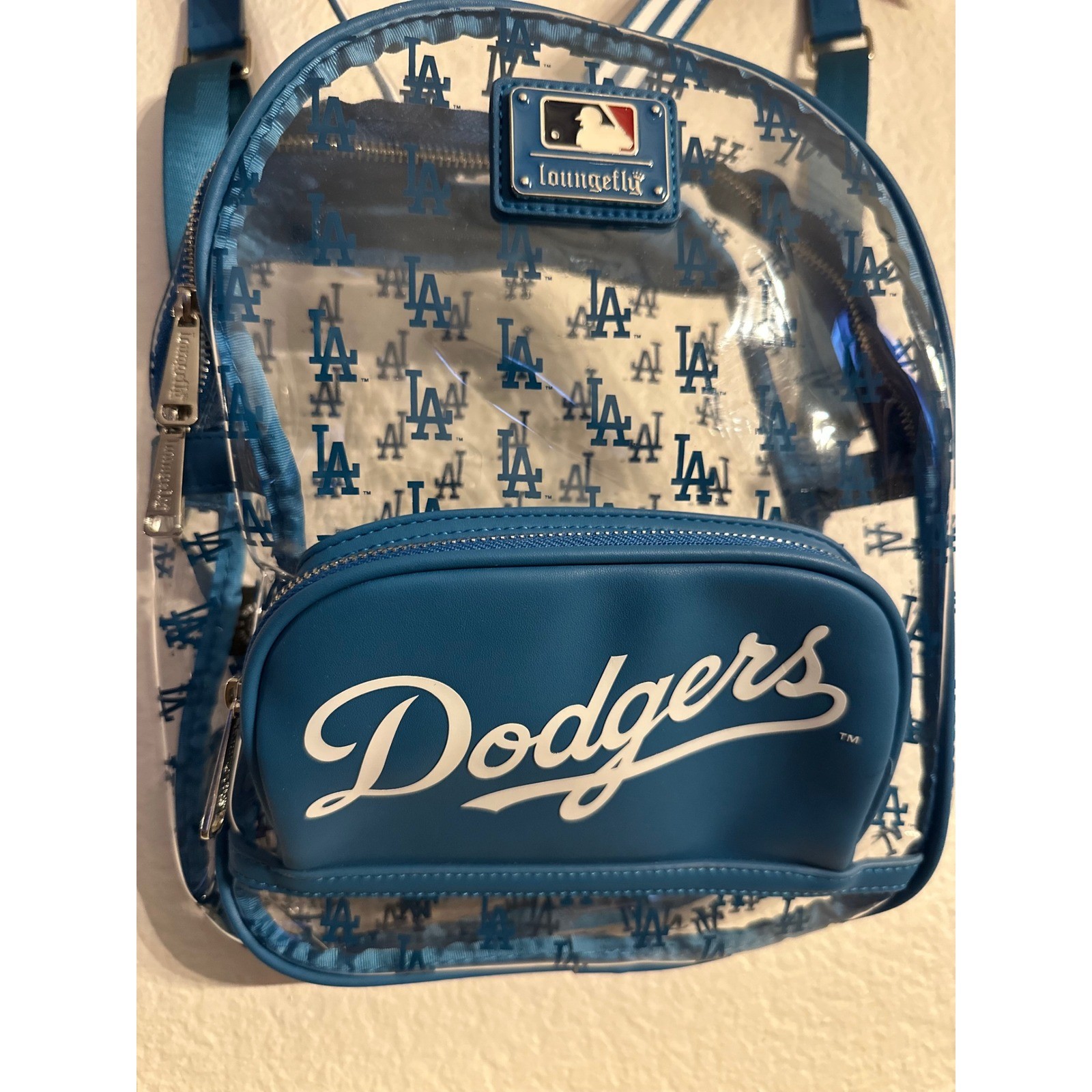 Retired Loungefly MLB Los Angeles Dodgers Clear Mini Backpack LA Dodger Bag