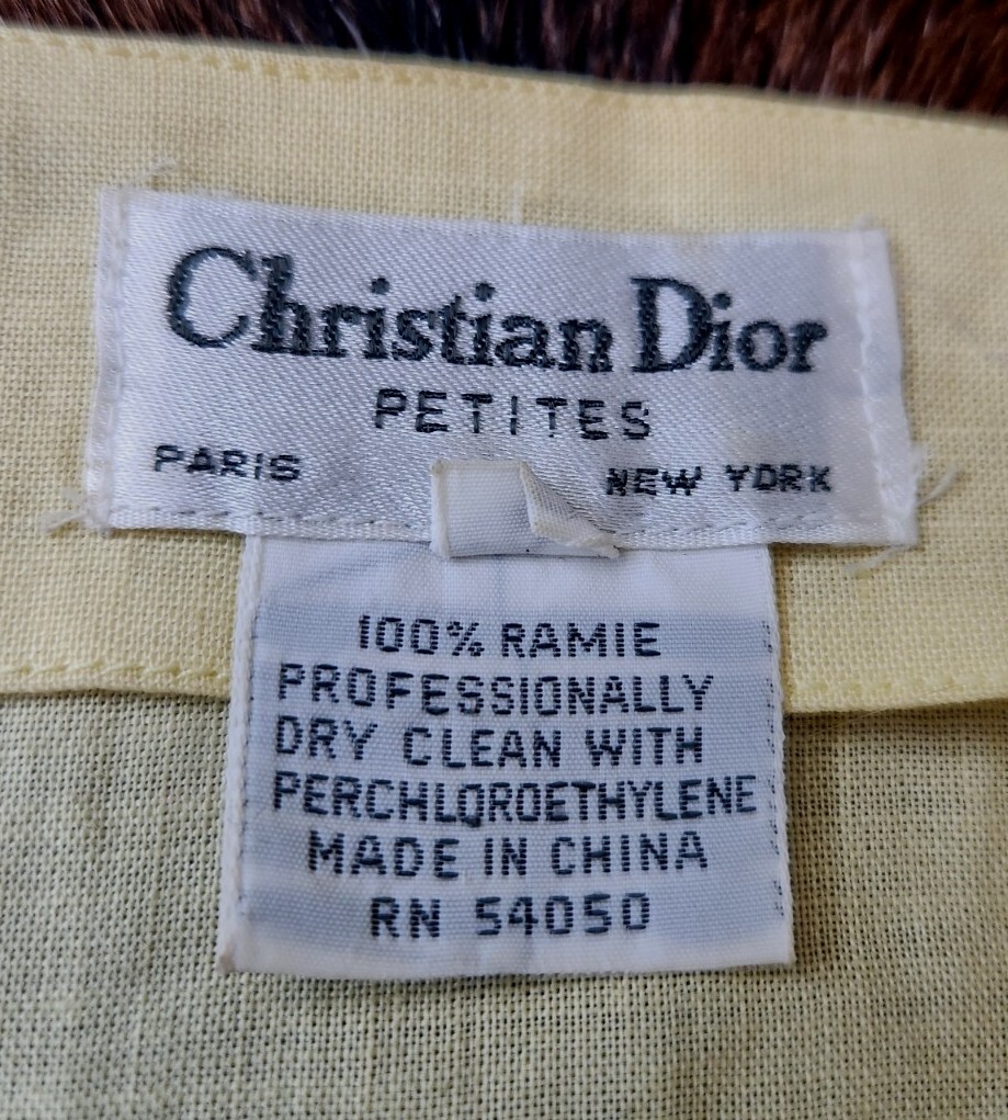 Vtg Christian Dior 100% Ramie Cutwork Embroidered Lace Boho Style Top Shirt 4P