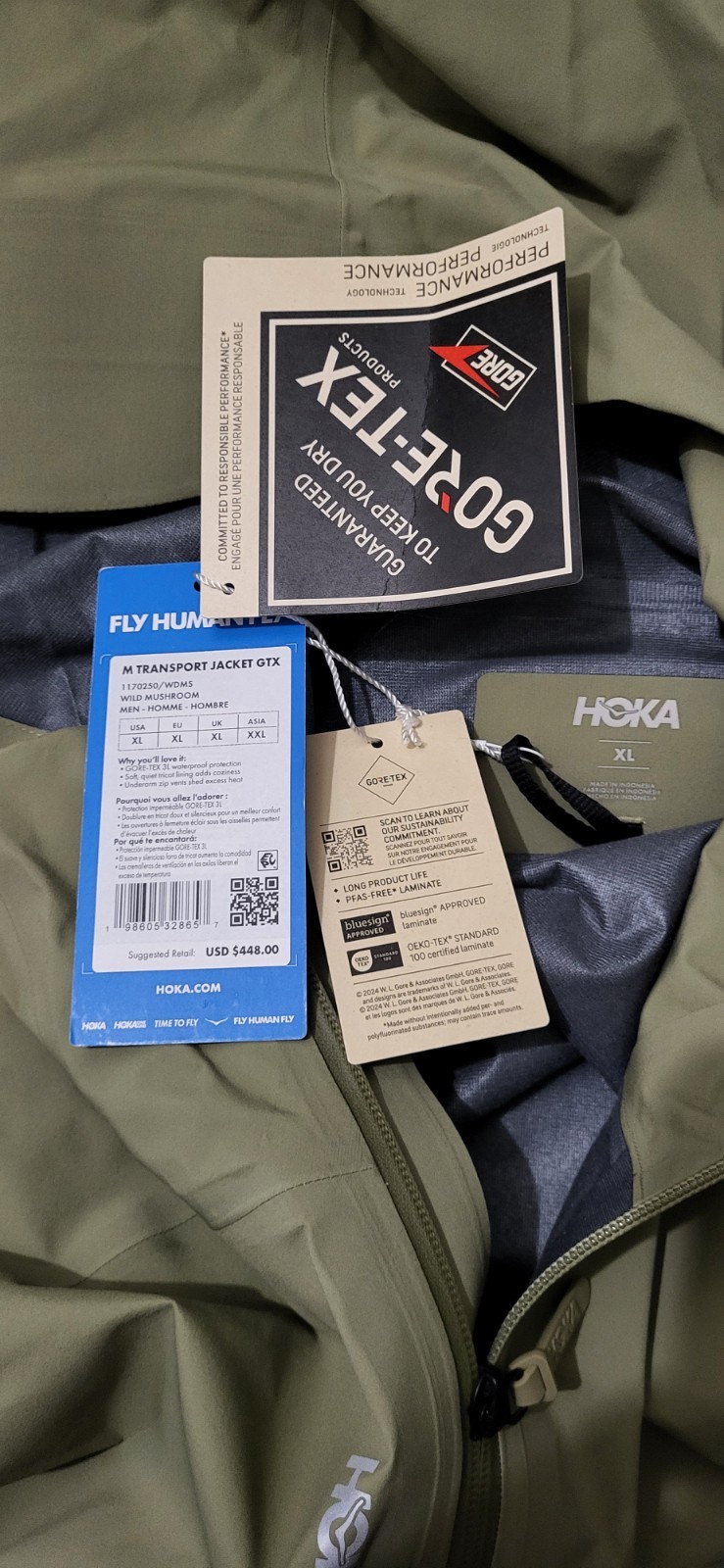 Hoka, M-XL, Transport Jacket Gore- Tex, Beige/Wild Mushroom