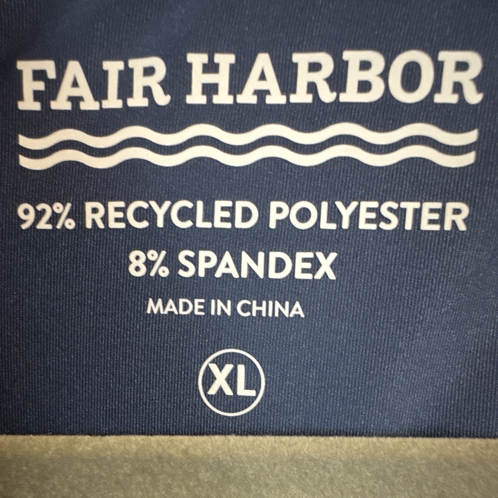 Fair Harbor Navy Performance Polo Men’s XL Retro Chest Stripe Recycled Golf