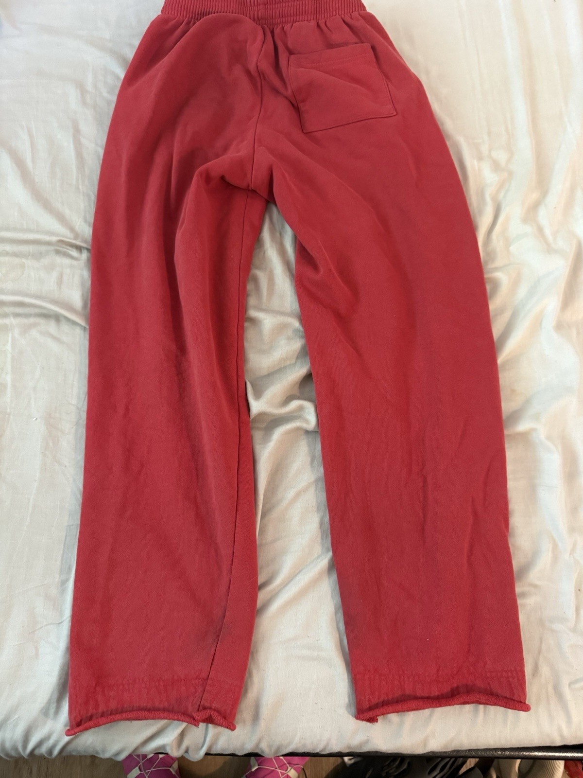 Sp5der red sweatpants medium (I uncuffed them)
