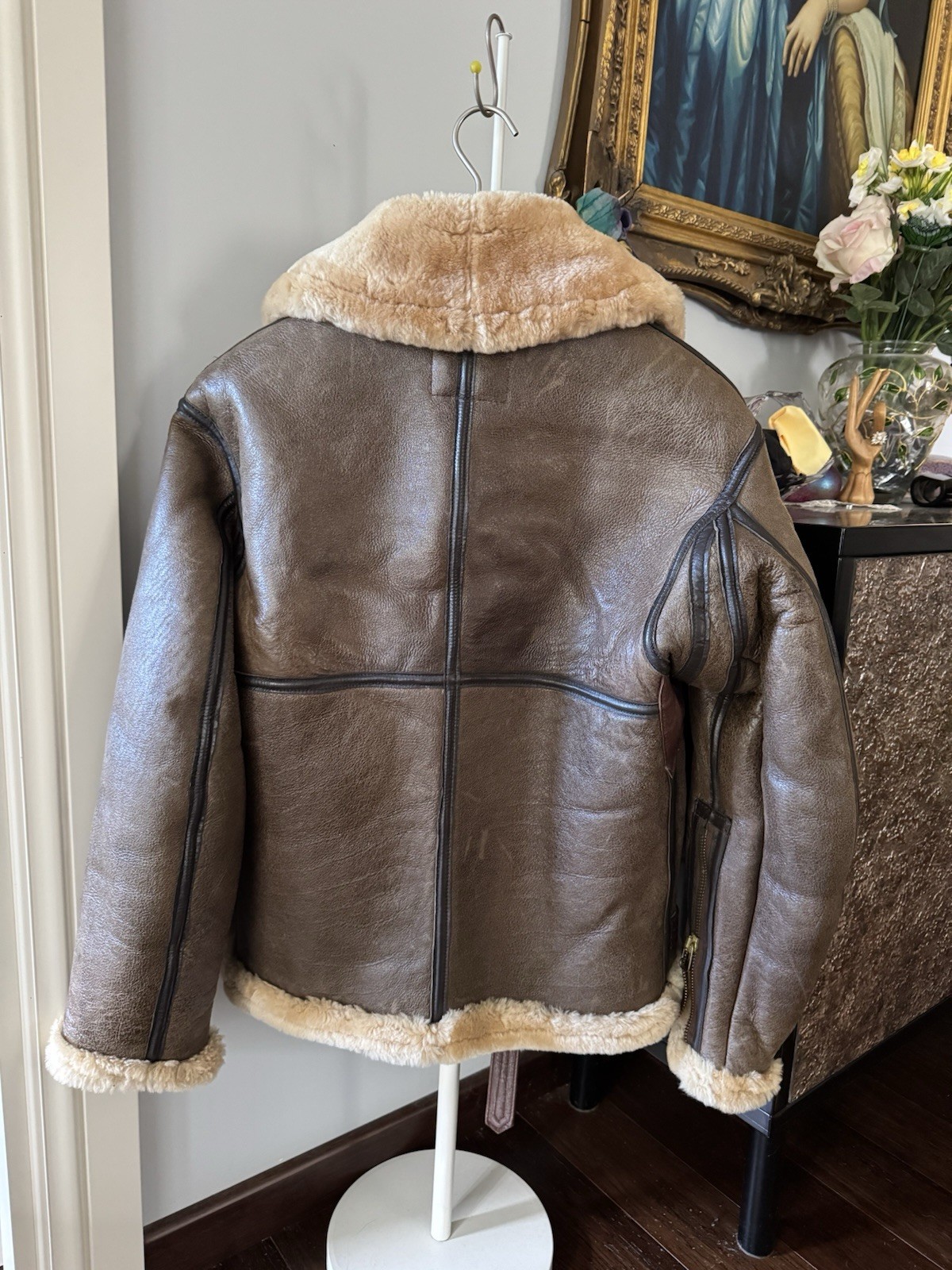 Vintage Avirex Royal Airforce Shearling Bomber Jacket EUC 38 USA