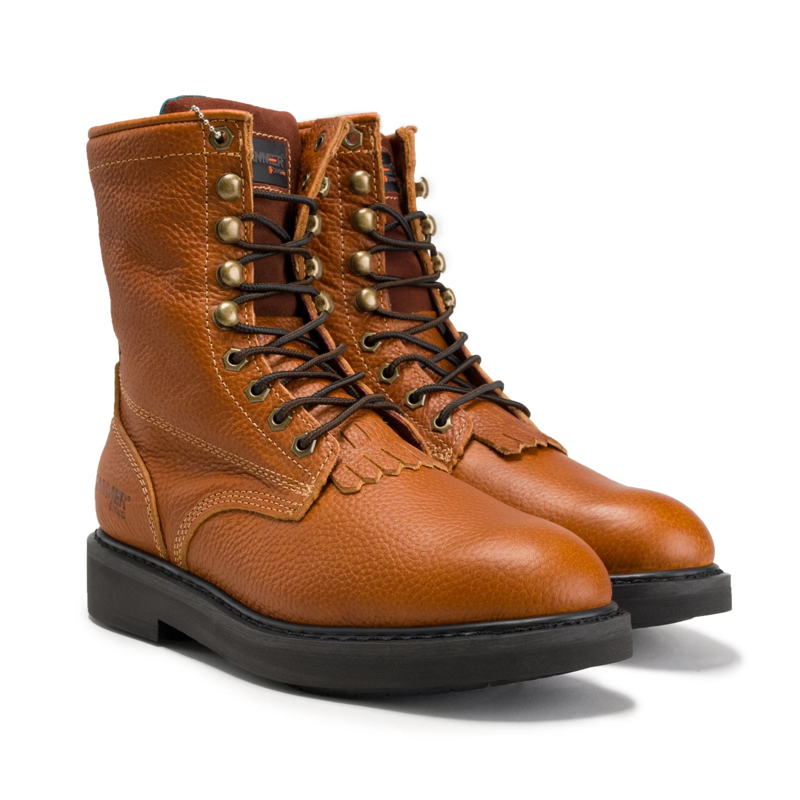 HAMMER HM118 Zipper and Lace Work Boots Tan Men’s Thermal Lining