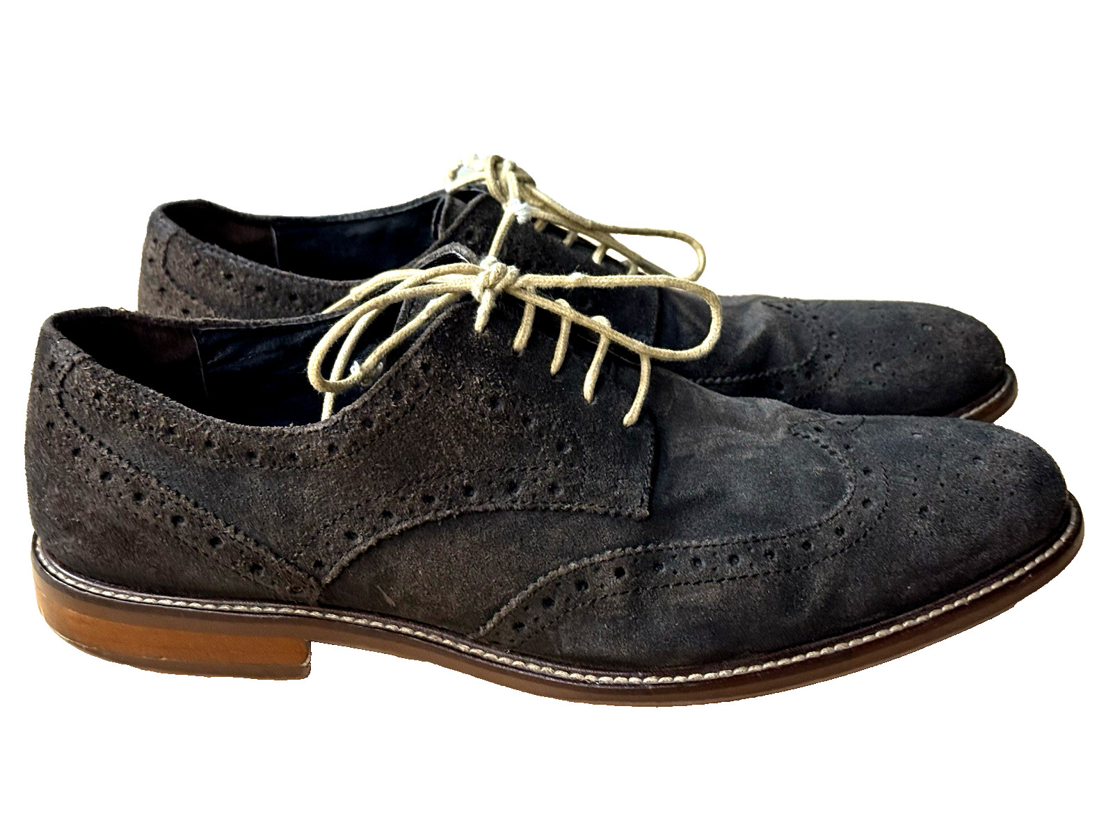 Gordon Rush Suede Coffee Brown Concord Wing Tip Casual Lace Up Shoes Size 10