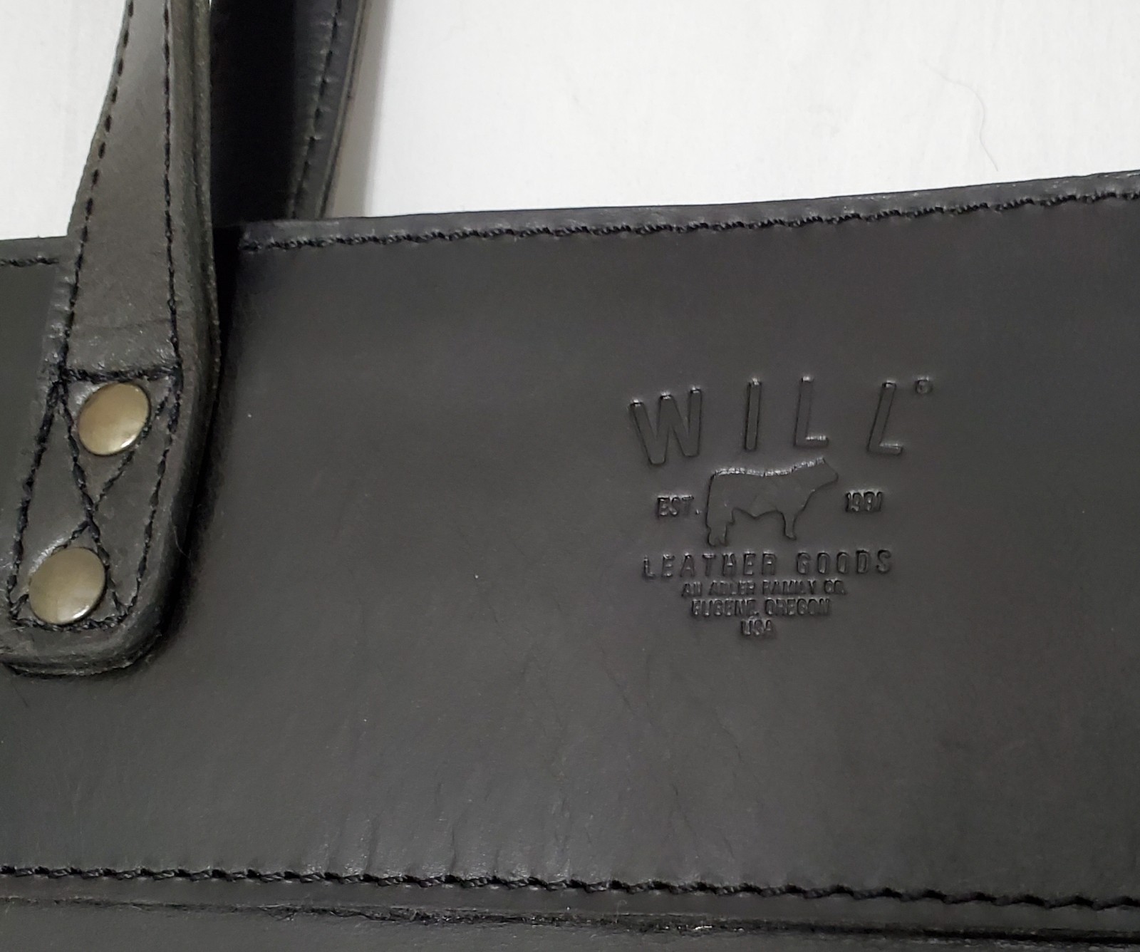 XLarge Will Leather Goods BLACK GENUINE LEATHER SHOULDER BAG HANDBAG PURSE TOTE