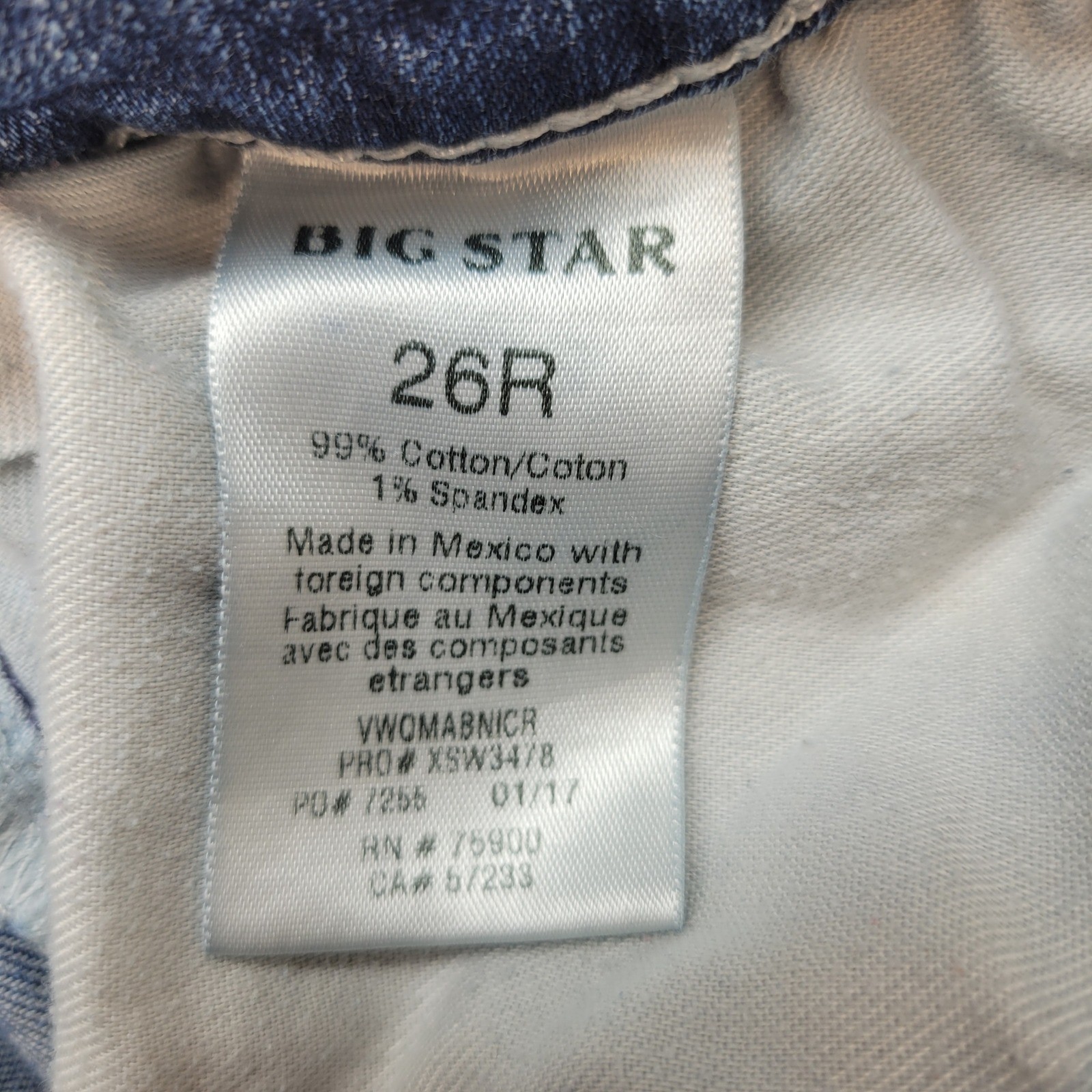 Big Star Maddie Bootcut Jeans Womens 26R Blue Denim Mid Rise Stretch