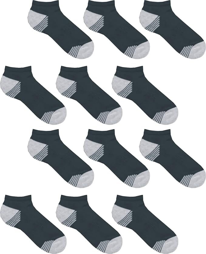 Wholesale Bulk Lots Men No Show Socks Black Low Cut Athletic Running Liner Sock