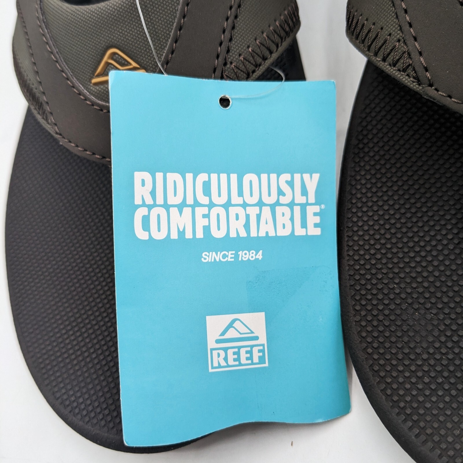 REEF “Fanning” Men’s Flip-Flop Sandal & Sole Bottle Opener (Brown/Gum) Size NEW