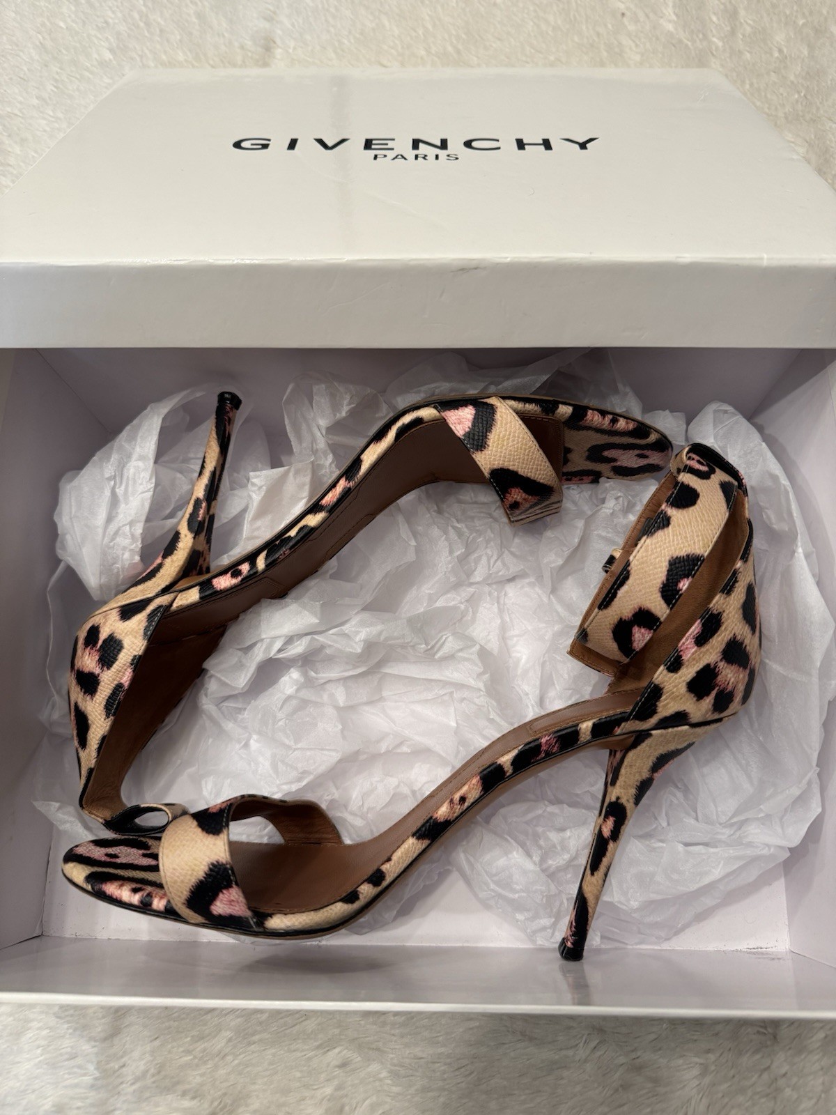 Givenchy Leopard Print Heel Sandal Retail: $750 41.5 (US 10.5) EUC W/ Box