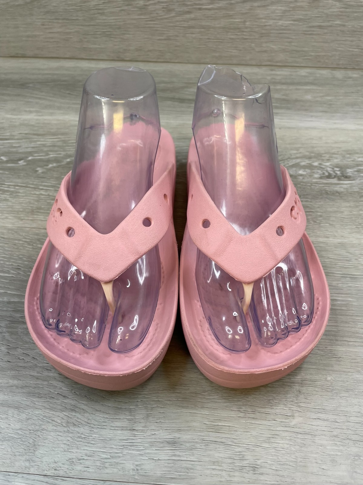 Crocs Baya Women’s Sandals Platform Flip Flop Thong Slip-On Rubber 8 Pink Shoes