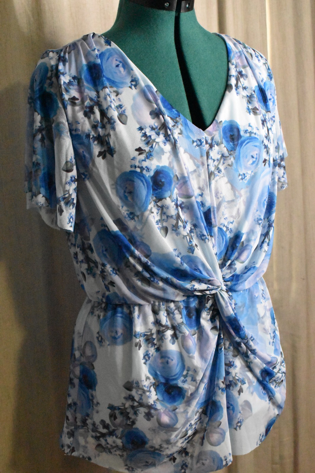 Isaac Mizrahi Live! Always Isaac Stretch Mesh Printed Top