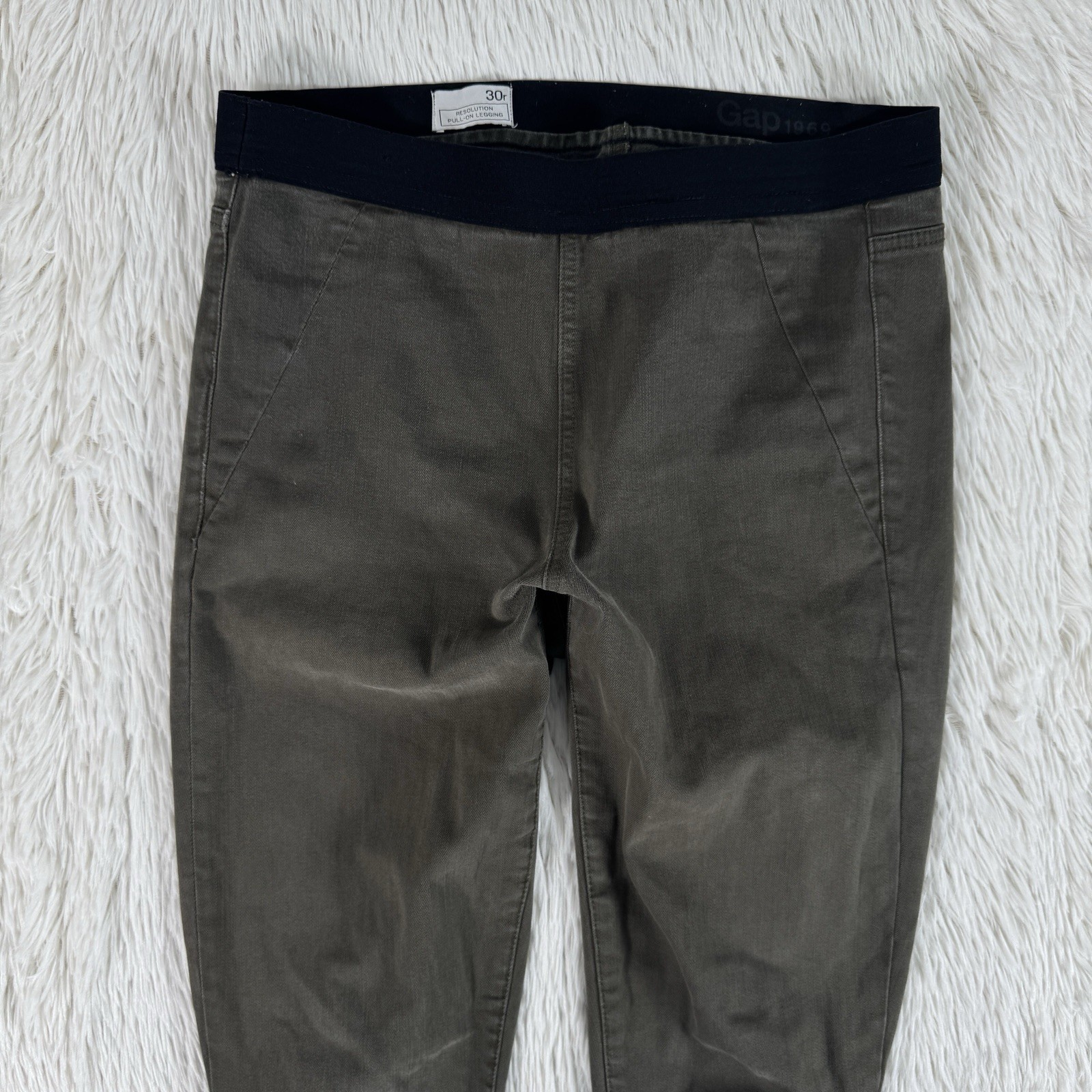 Gap 1969 Olive Green Resolution High-Rise Pull-On Legging Denim Jeans Women’s 30