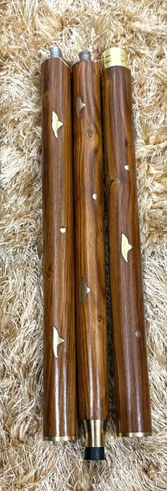 Handmade Wooden Walking Stick 3 Foldable Canes Nautical Shaft Gift Item