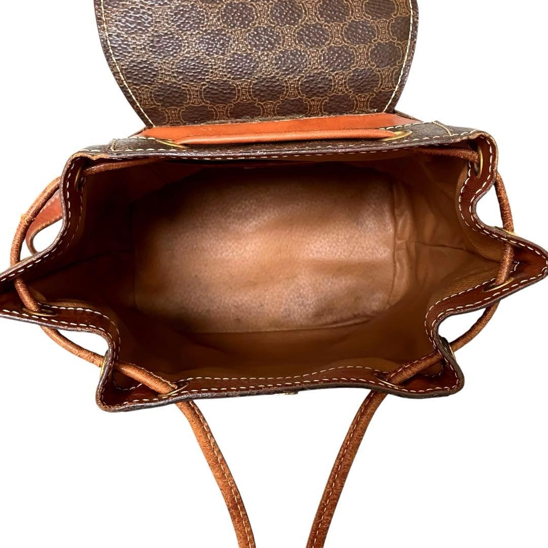 CELINE Mini Backpack Macadam Pattern Brown PVC Leather Ladies Authentic