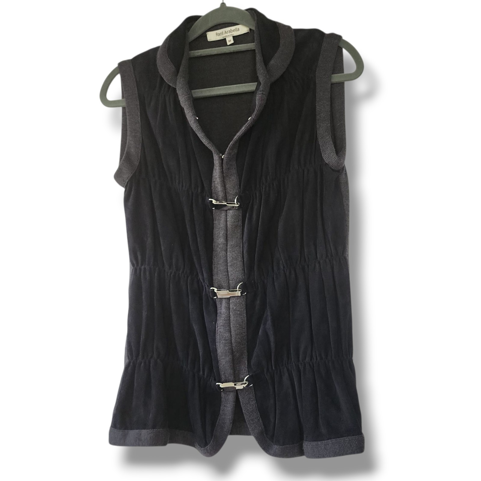 Rani Arabella Vest Cashmere Wool Leather Women’s Sz M Art To Wear City Designer