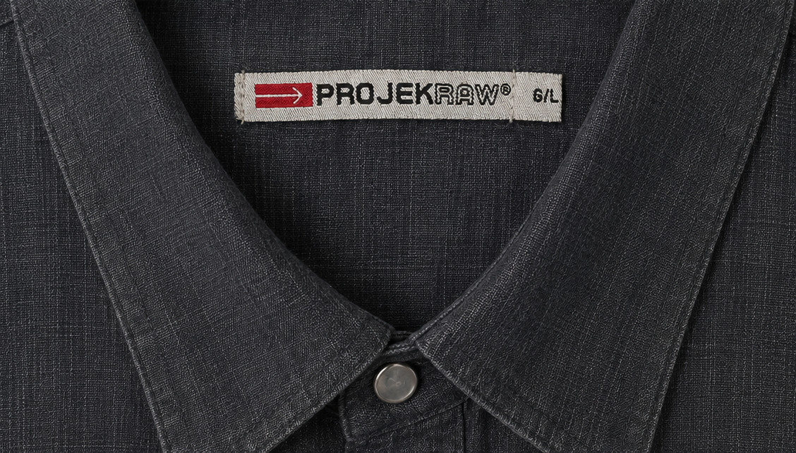 PROJEK RAW Men’s Linen Charcoal Gray Long Sleeve Button-Up Shirt Size G/L