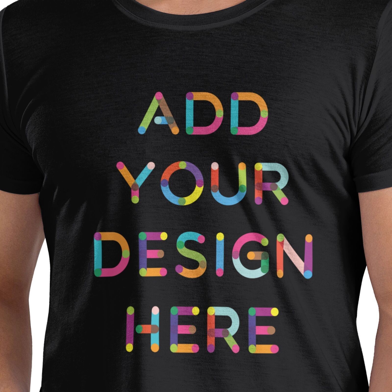 Custom Printed Men’s Black Cotton T-Shirt Personalized Text Photo Graphic Custom