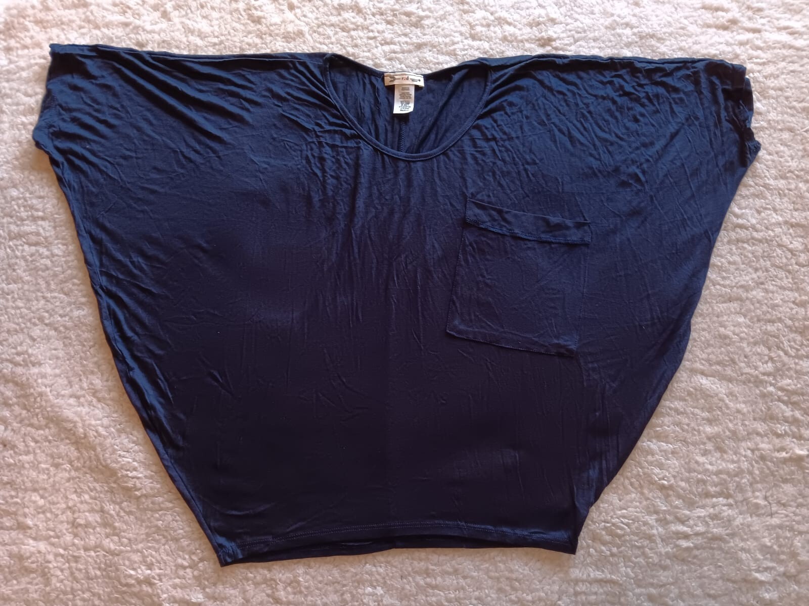 R2D Apparel Women’s (M)Navy Blue Short Dolman Batwing Sleeve Casual T-Shirt NWOT