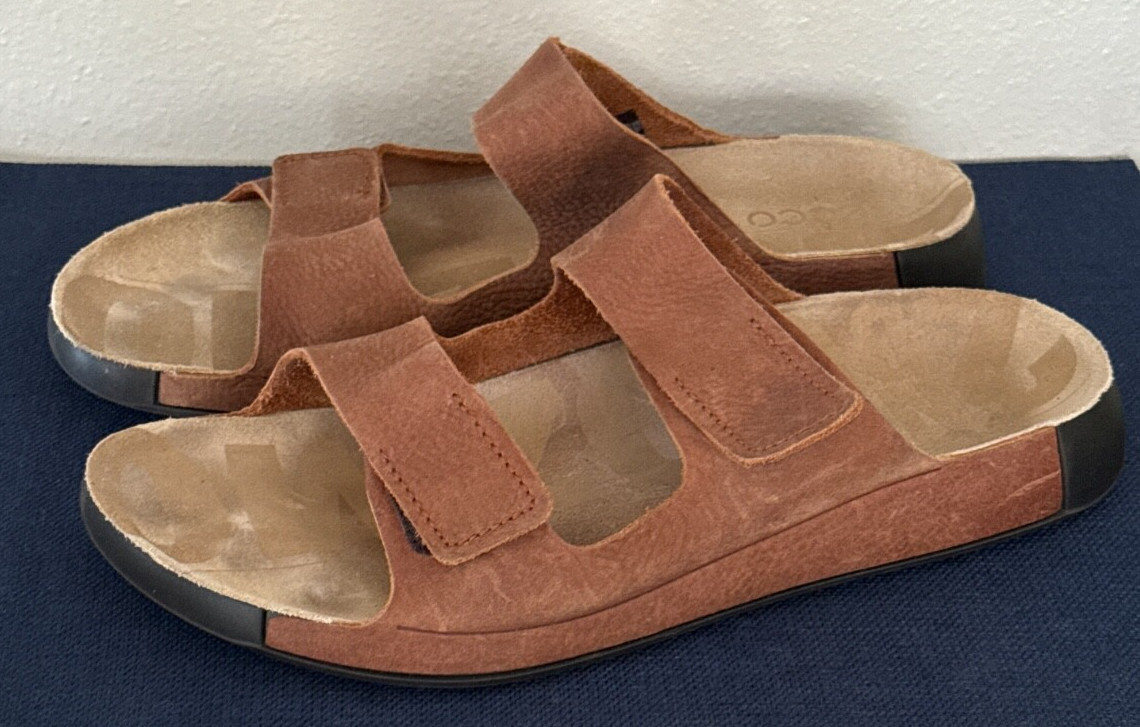 ECCO 2nd Cozmo Mens Light Brown Leather Sandals EU 46 US 12 – 12.5 Cosmo
