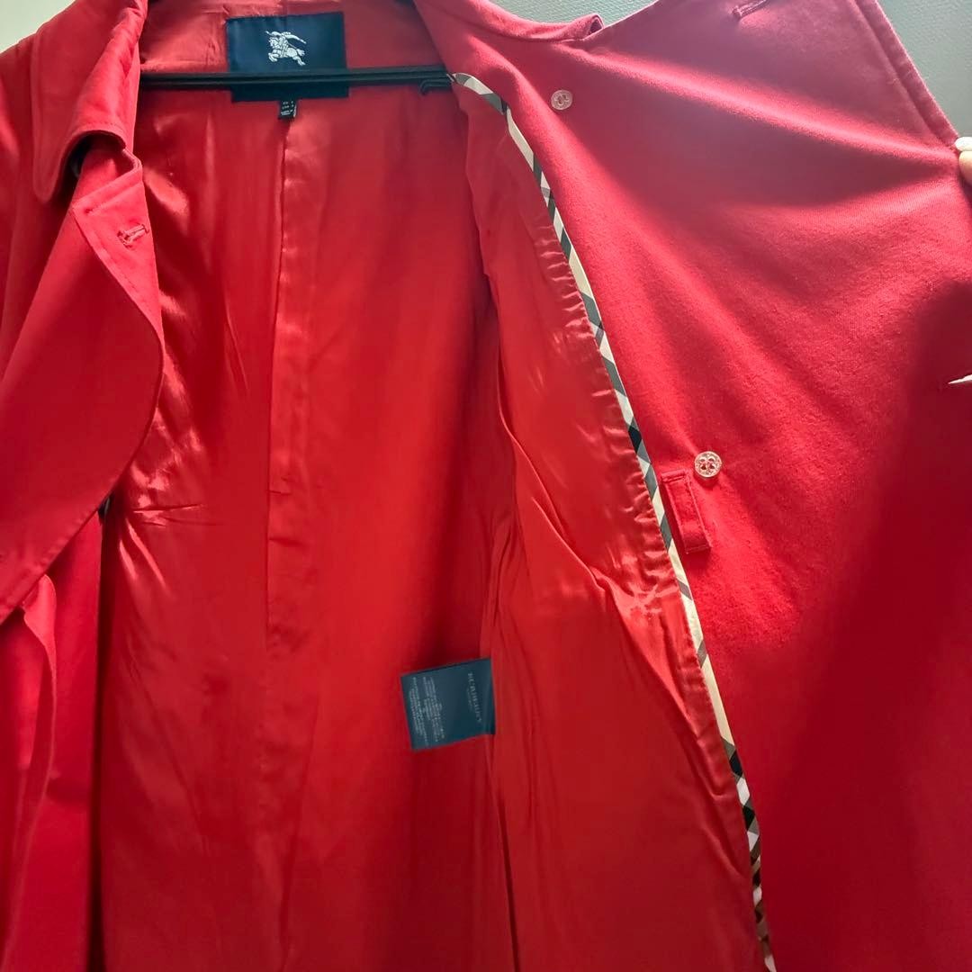 BURBERRY Red Double Breasted Long Coat UK8