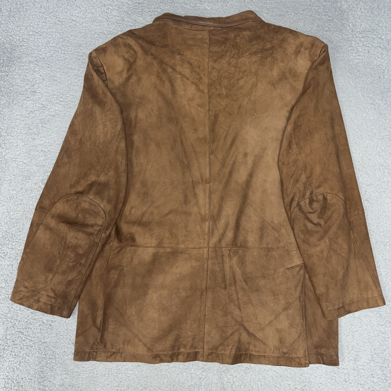 VTG Façonnable Goatskin Leather Sport Coat Men’s Sz 2XL XXL Brown Suede Jacket