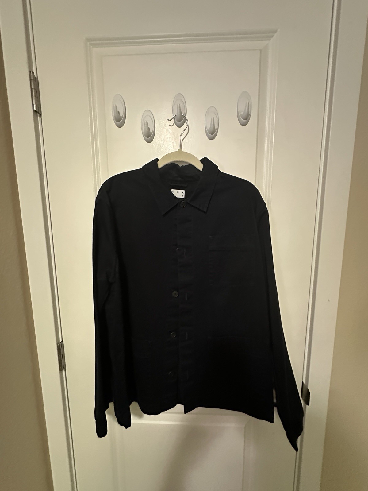 Asket Overshirt Dark Navy Color in Size L(Regular Length)