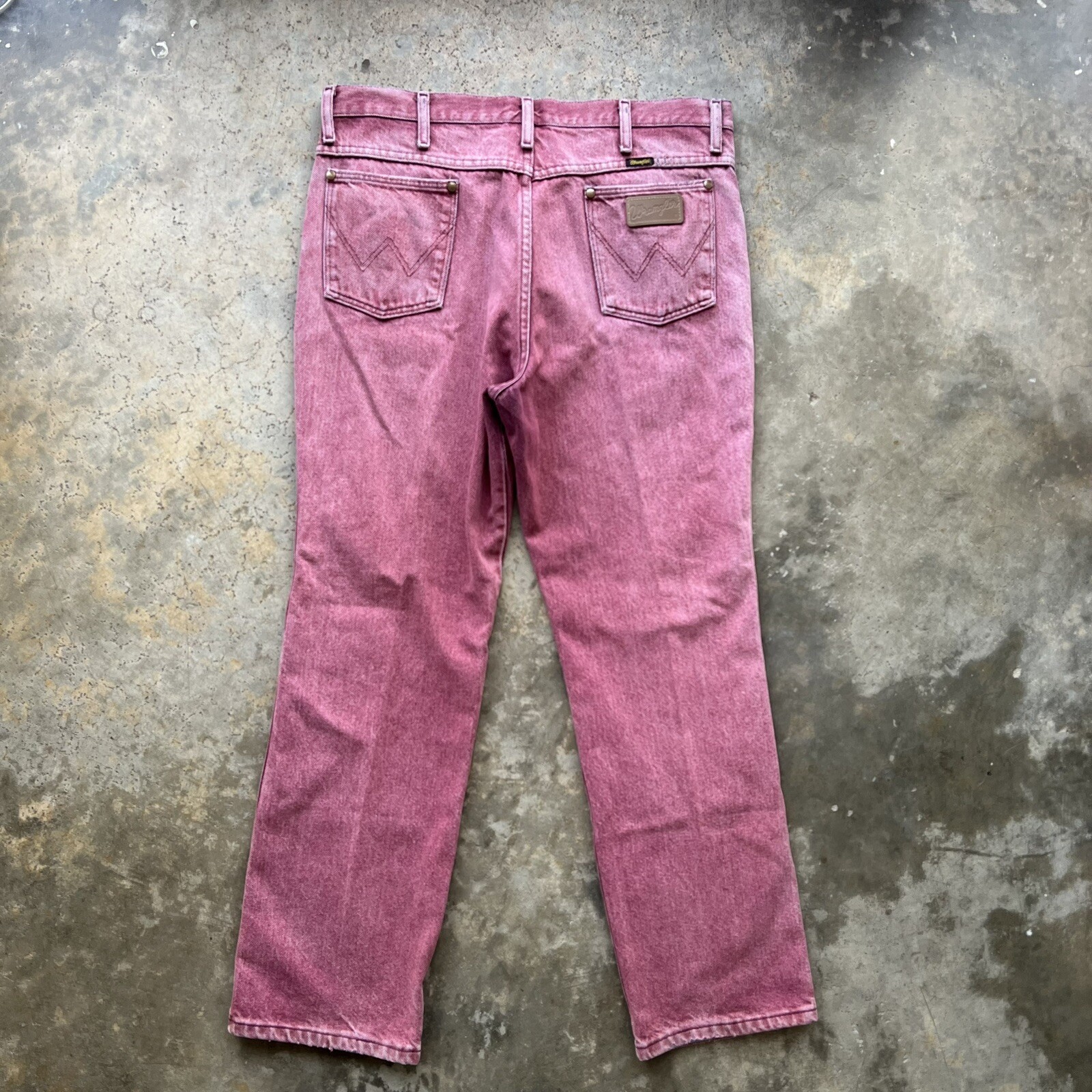 Vintage Wrangler Stonewash Sun Faded Red Denim Jeans 36×30 936BLT Cowboy Cut