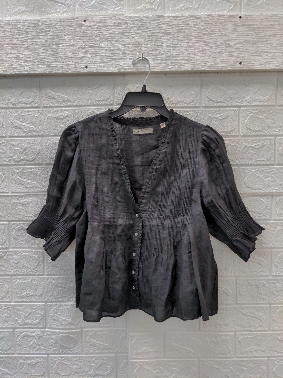 Pre-owned Doen Karlie Top Black Sz XS