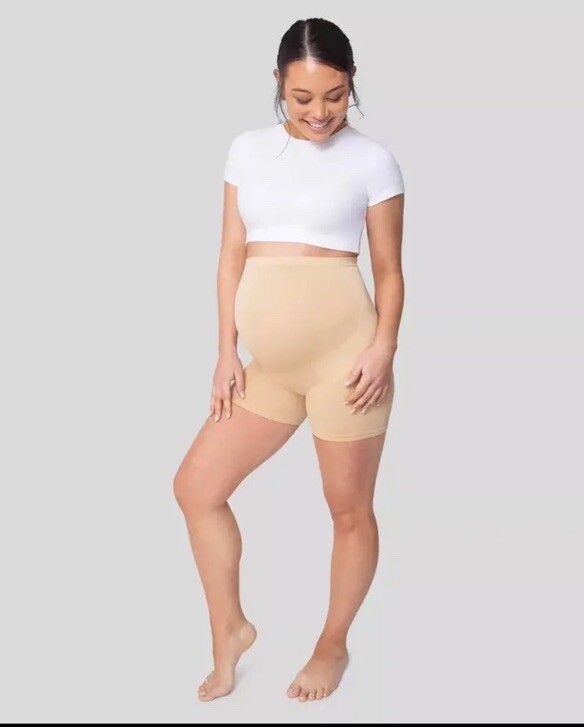 Womens Belly Bandit Basics Maternity Support Shorts – Nude Size Large