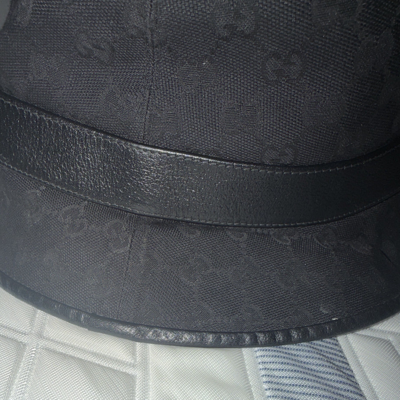 Gucci Black GG Monogram Bucket Hat, Unisex Adults, Size M (58 cm)