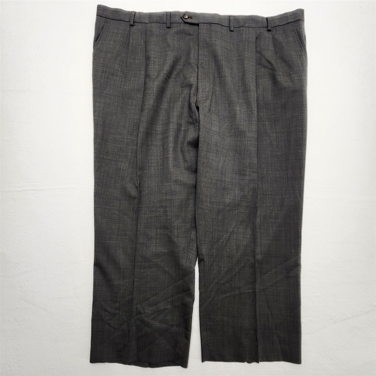 Jos A Bank 56R 50×28 Gray Nailhead 100% Wool 2Btn 2Pc Mens Jacket Pants Suit